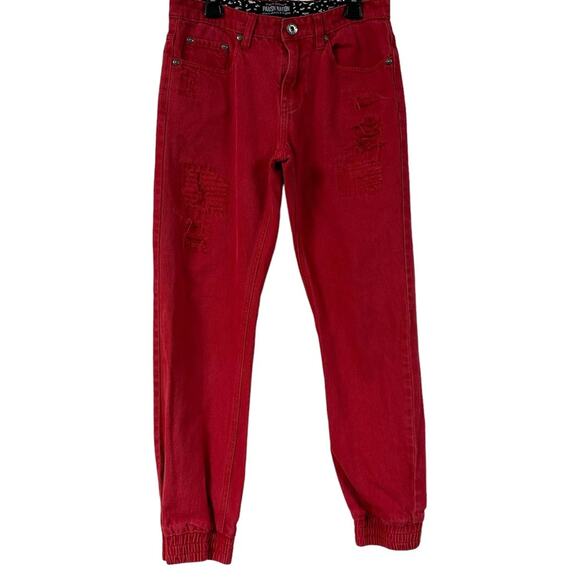 PARISH NATION CLOTHING Jeans Boys Size 14 Distressed Red - Picture 1 of 5